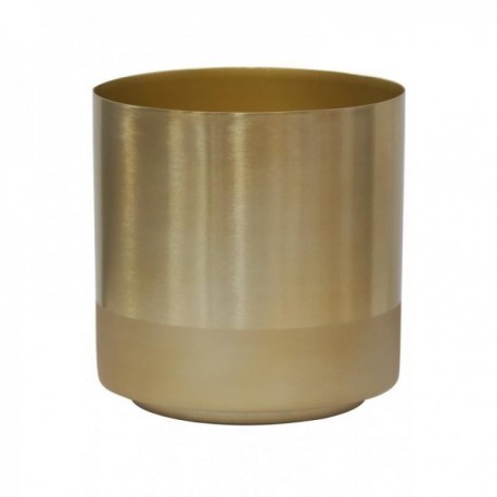 Ronde goud metalen plantenbak ø 18 x h 18 cm