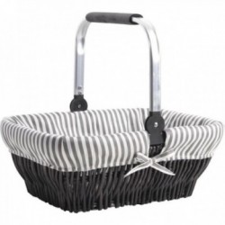 Wicker and aluminum basket...