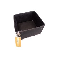 Square recycled tire bin 14x14xH7 cm