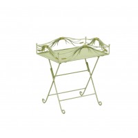 Pastel groene opvouwbare metalen dienblad - opvouwbare tuin patio stand dienblad