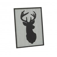 Wooden Wall Painting Painted Deer Head, Chic Rustic Decoration and Stylish Nature Design