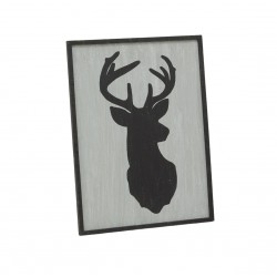 Quadro da parete in legno con testa di cervo