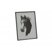 quadro de parede de madeira de cabeça de cavalo