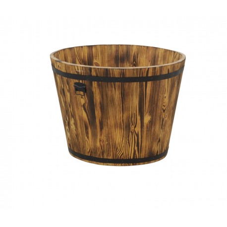 Grote houten ronde mand Ø80 - boodschappendisplay, winkelwagen Déco, planter cache pot bloempot
