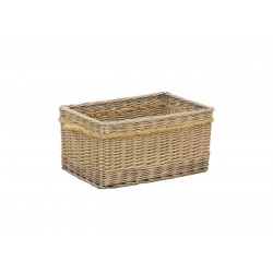 Wicker and rope storage basket