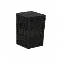 Laundry box with black wicker lid