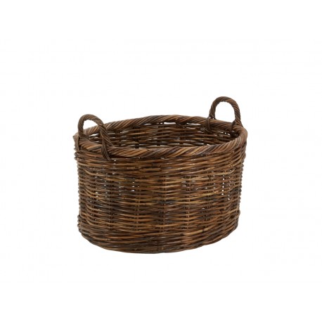 Large rattan basket with handle Ø 58 cm