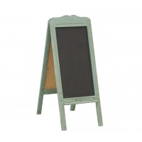 Double black wooden table with tripod, elegant and practical restaurant menu