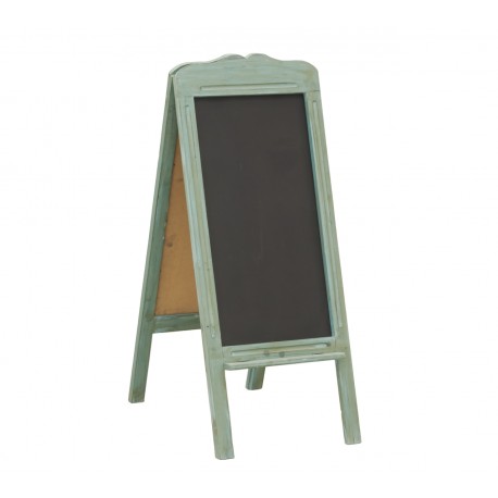 Double black wooden table with tripod, elegant and practical restaurant menu