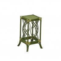 Green rattan stand plant holder H50