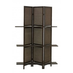 Tönter Holzscheibe mit Regalen, Teilabscheider 3 Design-Panels mit integriertem Speicher