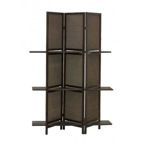 Tönter Holzscheibe mit Regalen, Teilabscheider 3 Design-Panels mit integriertem Speicher