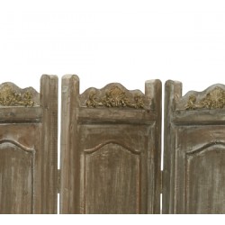 Tela de madeira velha 4 panelas moldadas e douradas antigas decoração interior chique