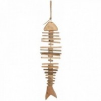 Wooden fish float to hang