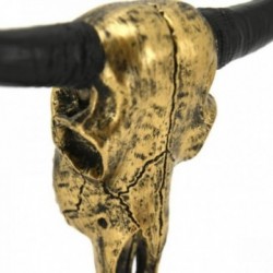 Bøffelhoved i antik guld og sort harpiks