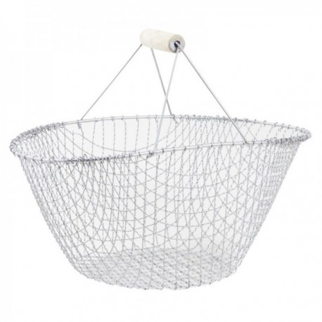 Silver metal basket with removable handle
