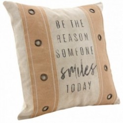 Poduszka bawełniana i skóra...