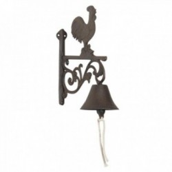 Cast iron rooster wall bell