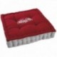 Coussin chaise ou coussin de sol rouge et gris edelweiss carré en coton et lin