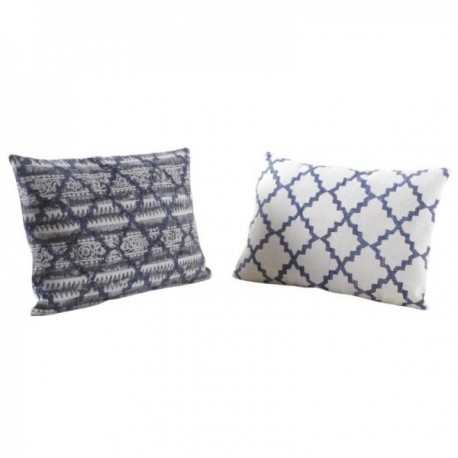 Rectangular cotton cushion with removable cover