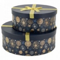Set di 2 ritmo rotondo Rounds Rounds Fireworks Fireworks con nodo: imballaggio festivo di fascia alta