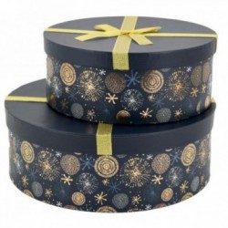 Set of 2 round cardboard rounds fireworks fireworks with node: high-end festive packaging
