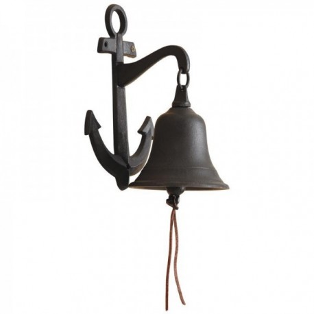 Cast iron anchor wall garden bell