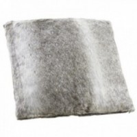Gray faux fur cushion