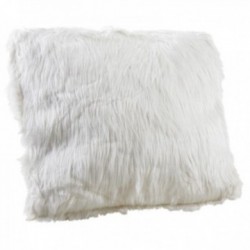 White imitation fur cushion