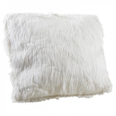 Cuscino in finta pelliccia bianca