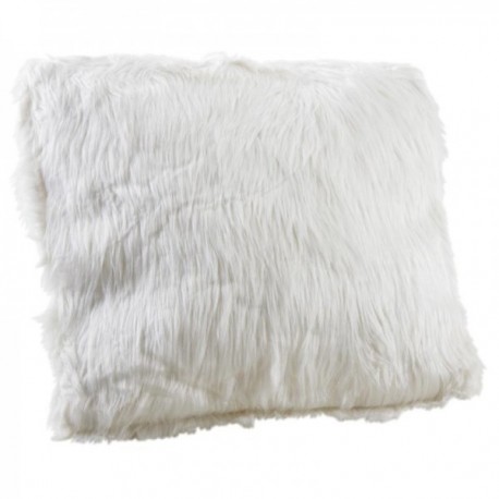 White imitation fur cushion