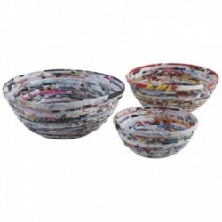 Set of 3 round recycled...