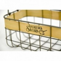 Série de 2 paniers en métal et bois Atelier des Saveurs