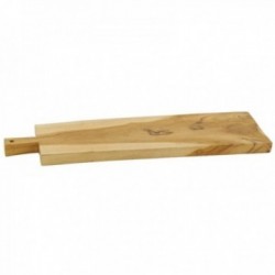 Tagliere medio in legno massello naturale con manico in acciaio 30 x 20 cm