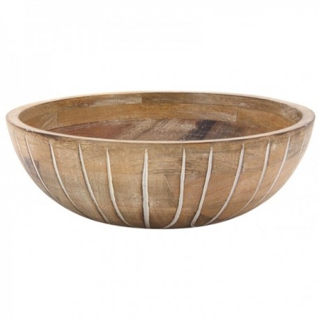 Round salad bowl in mango wood ø 30 h 10 cm