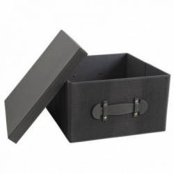 Faltbare Box aus grauem Eidechsen-Polyurethan
