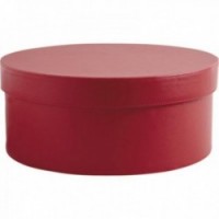Round box with red polyurethane lid ø 33