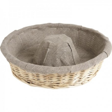 Banneton crown covered in white wicker
