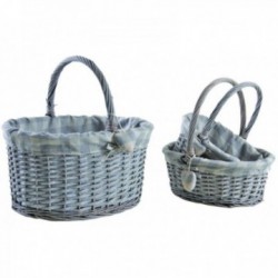 Paljon 3 Split Gray Wicker...