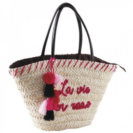 Corn bag with pompoms La Vie en Rose