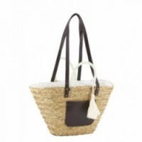 Reed tote bag with shoulder straps