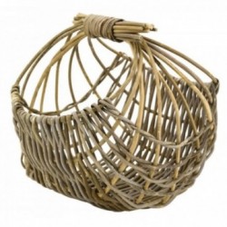 Openwork basket in gray poelet