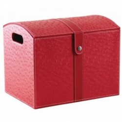 Caixa de armazenamento de poliuretano vermelho avestruz