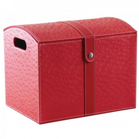 Caja de almacenamiento de poliuretano rojo avestruz