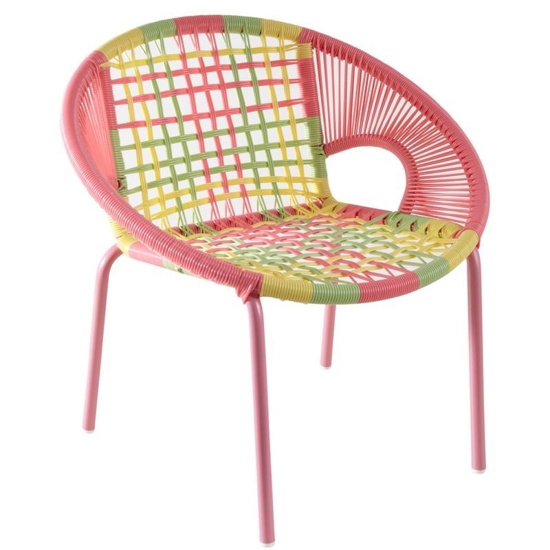 Cadeira infantil escandinava rosa com pés de madeira - Boisnature'l