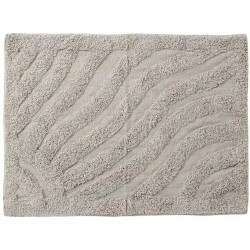 Cotton Bath Mat, Fluffy Shower Mat, Gray Bathroom Mat 80x50x0.5cm (Grey)