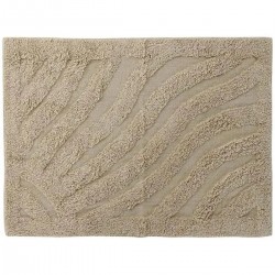 Badematte aus Baumwolle, weiche Duschmatte, beige Badezimmermatte 80 x 50 x 0,5 cm (Beige)