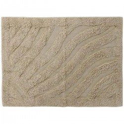 Baumwollbadmatte, flauschige Duschmatte, beige Badezimmer-Teppich 80x50x0,5cm (Beige)