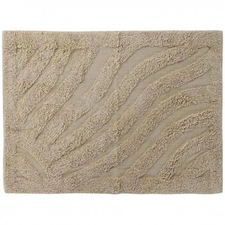 Estera de baño de algodón, estera de ducha mullida, alfombra de baño beige 80x50x0,5cm (beige)