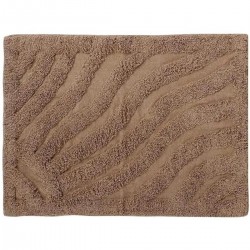 Badkarsmatta i bomull, mjuk duschmatta, beige, grå, brun badrumsmatta 80x50x0,5 cm (brun)